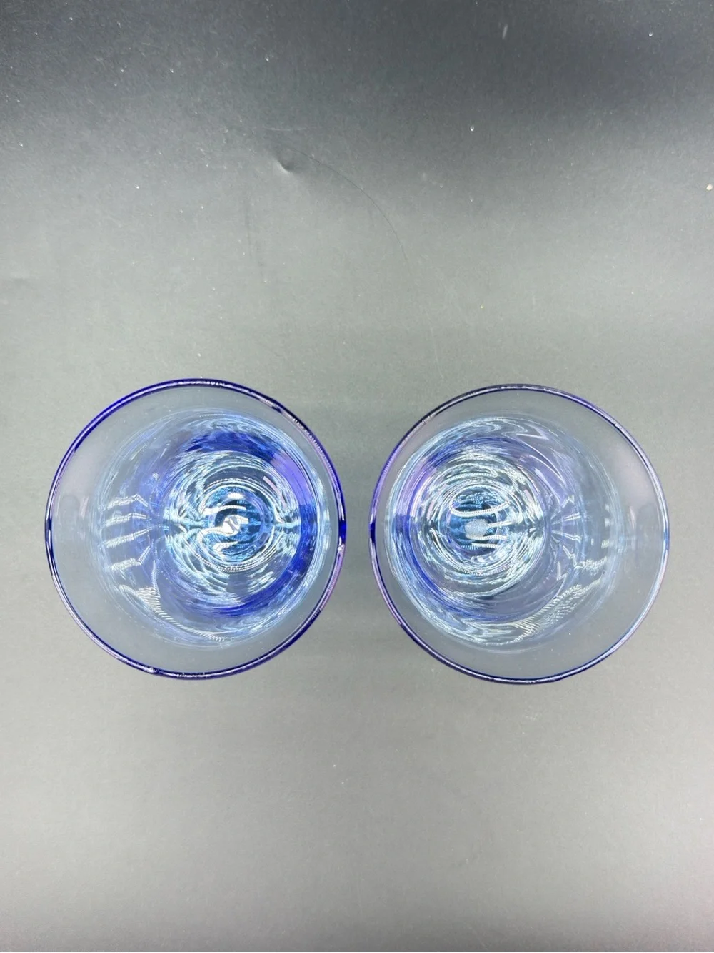 Handblown Cobalt Blue Glass Tumbler Pair